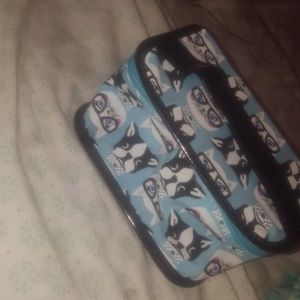 A travel size makeup bag